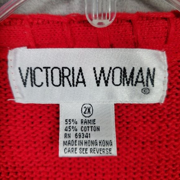 VTG Victoria Woman Holiday Sweater Vest 2X Red Embroidered Nutcracker Christmas - Picture 6 of 9